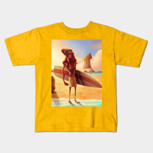 surfer squid Kids T-Shirt